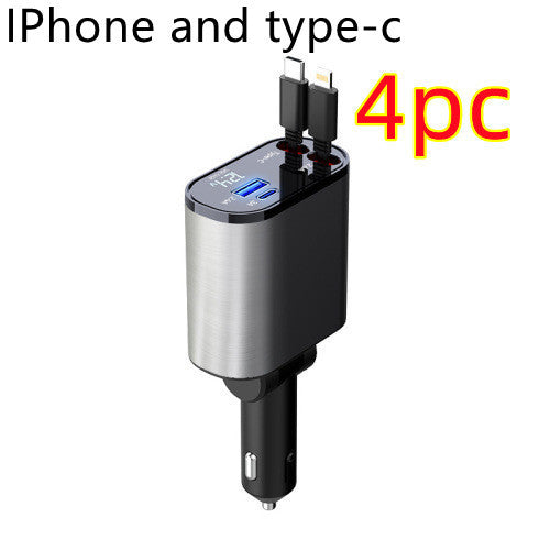 Metal Car Charger 100W Super Fast Charging Car Cigarette Lighter USB And TYPE-C Adapter DAILYMAXCARE