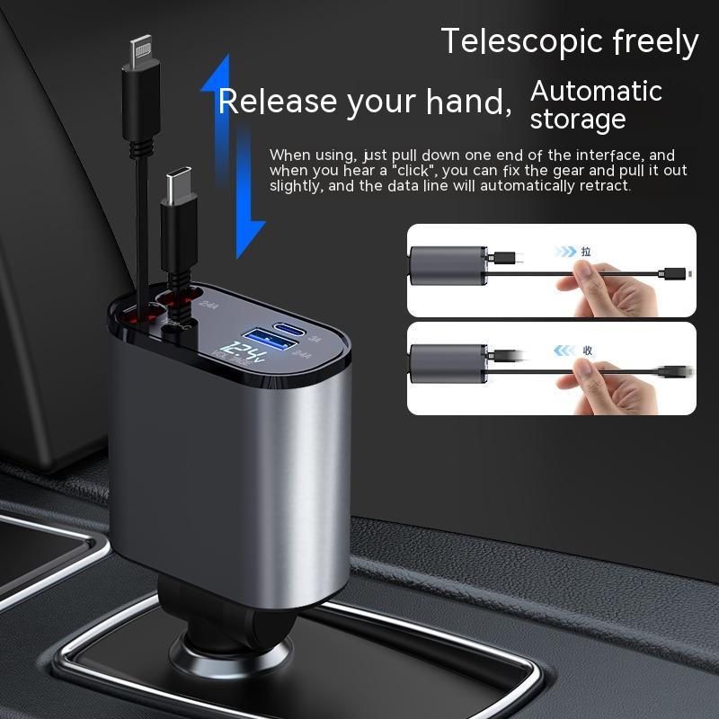 Metal Car Charger 100W Super Fast Charging Car Cigarette Lighter USB And TYPE-C Adapter DAILYMAXCARE