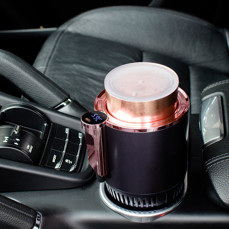 2 In1 Car Heating Cooling Cup 12V Smart Car Cup Holder Digital Temperature Display Drink Cup Warmer Cooler Mini Car Refrigerator DAILYMAXCARE