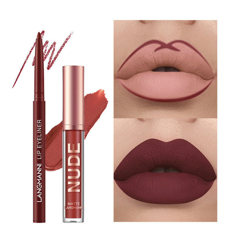 Lip Liner And Lipstick Makeup 12 Pcs Set 6 Matte Lipstick 6 Lip Liner Pens Waterproof Long Lasting Matte Lipstick Beauty Cosmetics Makeup Gift For Girls Lipstick Set DAILYMAXCARE
