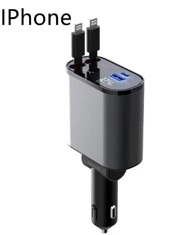 Metal Car Charger 100W Super Fast Charging Car Cigarette Lighter USB And TYPE-C Adapter DAILYMAXCARE