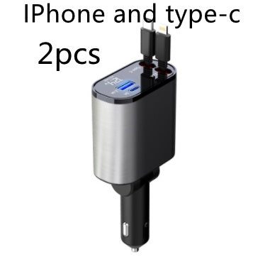 Metal Car Charger 100W Super Fast Charging Car Cigarette Lighter USB And TYPE-C Adapter DAILYMAXCARE
