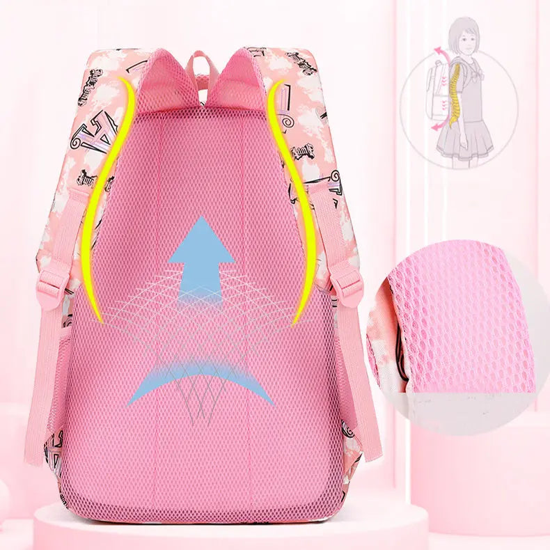 New Letter Print Backpack With Pencil Case Fashion Sweet Primary School Students Schoolbag For Girls Boys DAILYMAXCARE