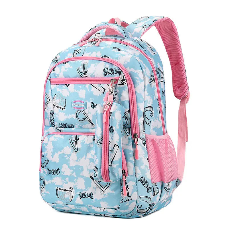 New Letter Print Backpack With Pencil Case Fashion Sweet Primary School Students Schoolbag For Girls Boys DAILYMAXCARE