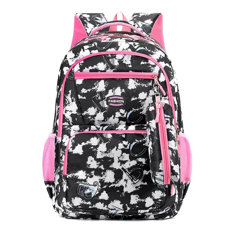 New Letter Print Backpack With Pencil Case Fashion Sweet Primary School Students Schoolbag For Girls Boys DAILYMAXCARE