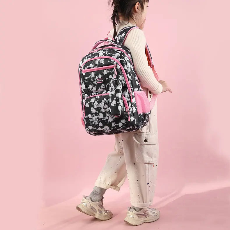 New Letter Print Backpack With Pencil Case Fashion Sweet Primary School Students Schoolbag For Girls Boys DAILYMAXCARE