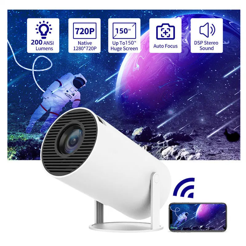 Portable Projector Small Straight Projector For Home Use 180 Degrees Projection Angle Automatic Focus Home Video Projector DAILYMAXCARE