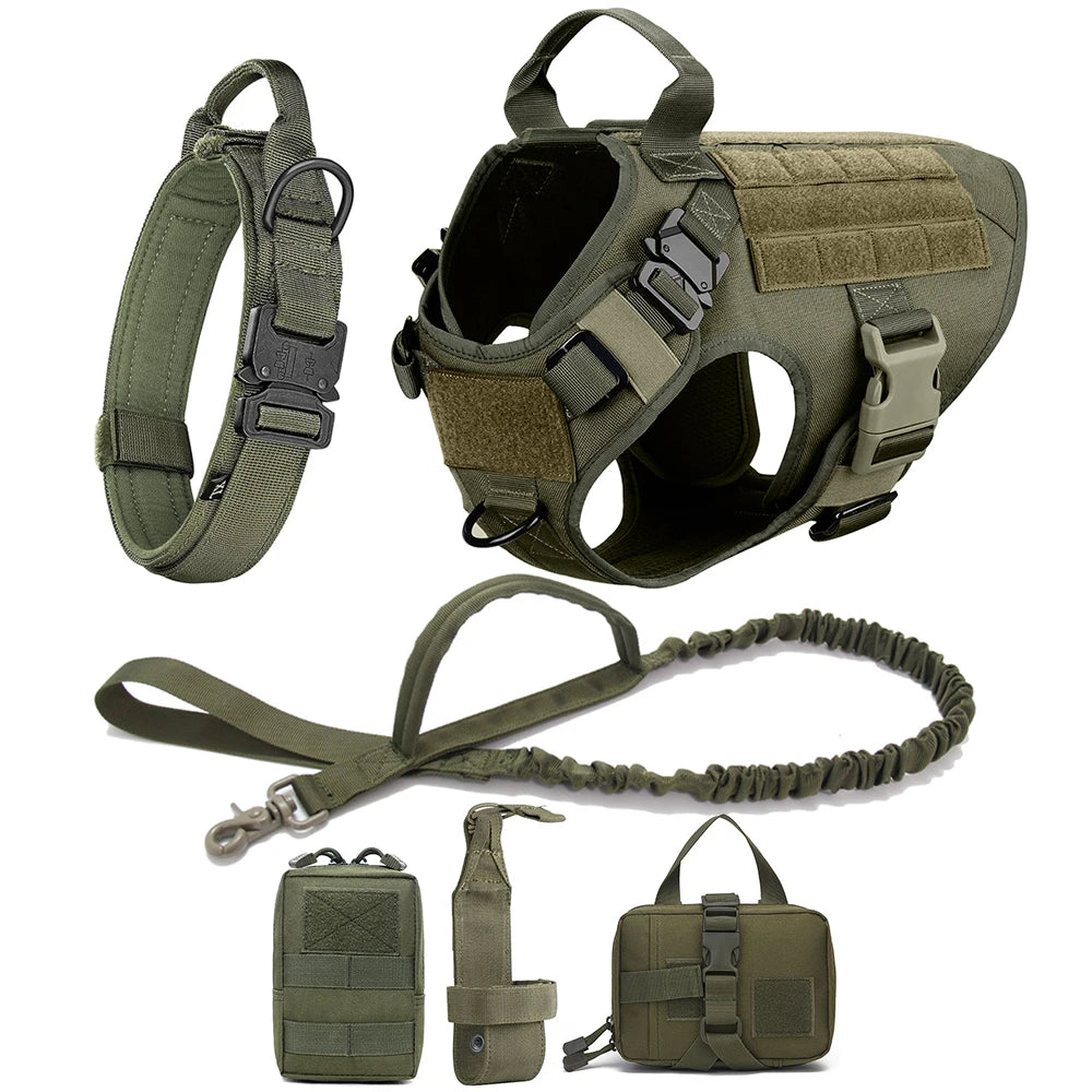 Large Dog Harness And Leash Set Pet German Shepherd Malinois Training Walking Vest Dog Harness And Collar For Medium Large Dogs Dailymaxcare