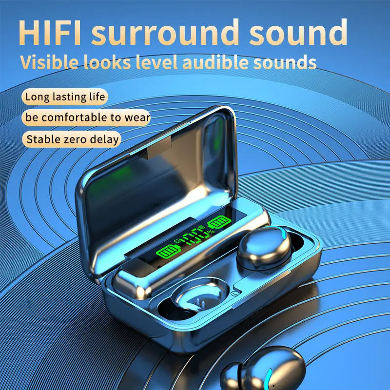 Bluetooth TWS F9-5C Wireless Earphone Sports Waterproof Earbuds 2200mAh Charging Box Headphones Headset For Smartphones Dailymaxcare