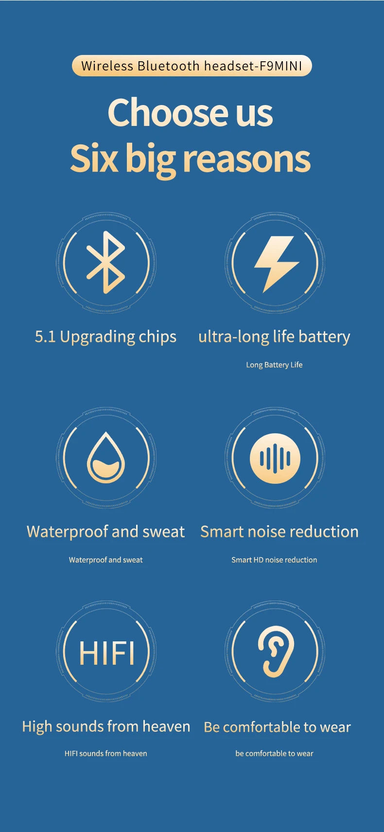 Bluetooth TWS F9-5C Wireless Earphone Sports Waterproof Earbuds 2200mAh Charging Box Headphones Headset For Smartphones Dailymaxcare