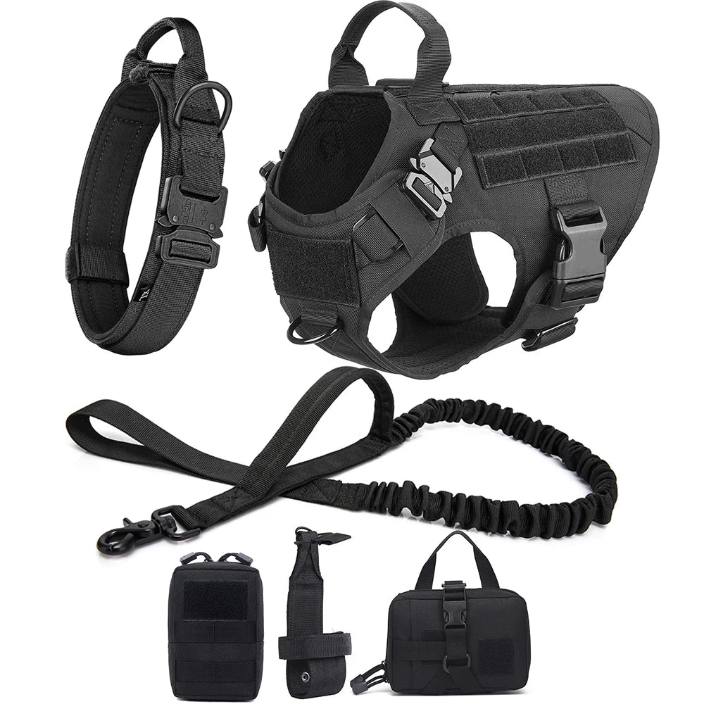 Large Dog Harness And Leash Set Pet German Shepherd Malinois Training Walking Vest Dog Harness And Collar For Medium Large Dogs Dailymaxcare