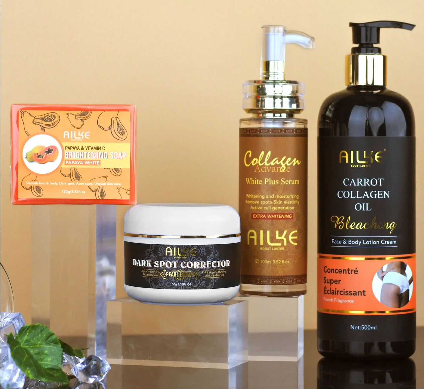 AILKE Collagen Women Skin Care, Moisturizing, Smoothing, Whitening, Youther, Removing Freckle & Spot, Skin Glowing 5 In 1 Kit Dailymaxcare