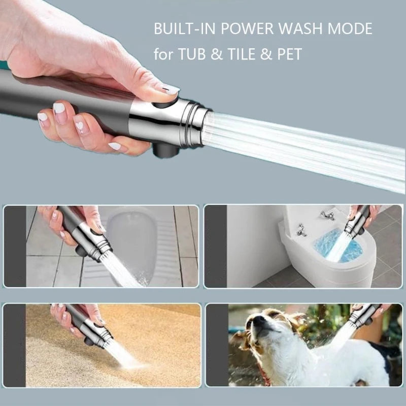 Gray Showers for Bathroom High Pressure Water Saving Head Spa Three Modes of Adjustment Bathroom Accessories Shower Head Dailymaxcare