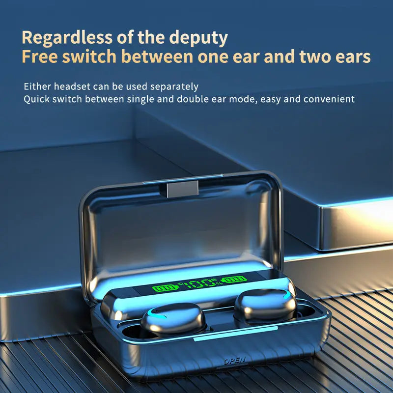 Bluetooth TWS F9-5C Wireless Earphone Sports Waterproof Earbuds 2200mAh Charging Box Headphones Headset For Smartphones Dailymaxcare