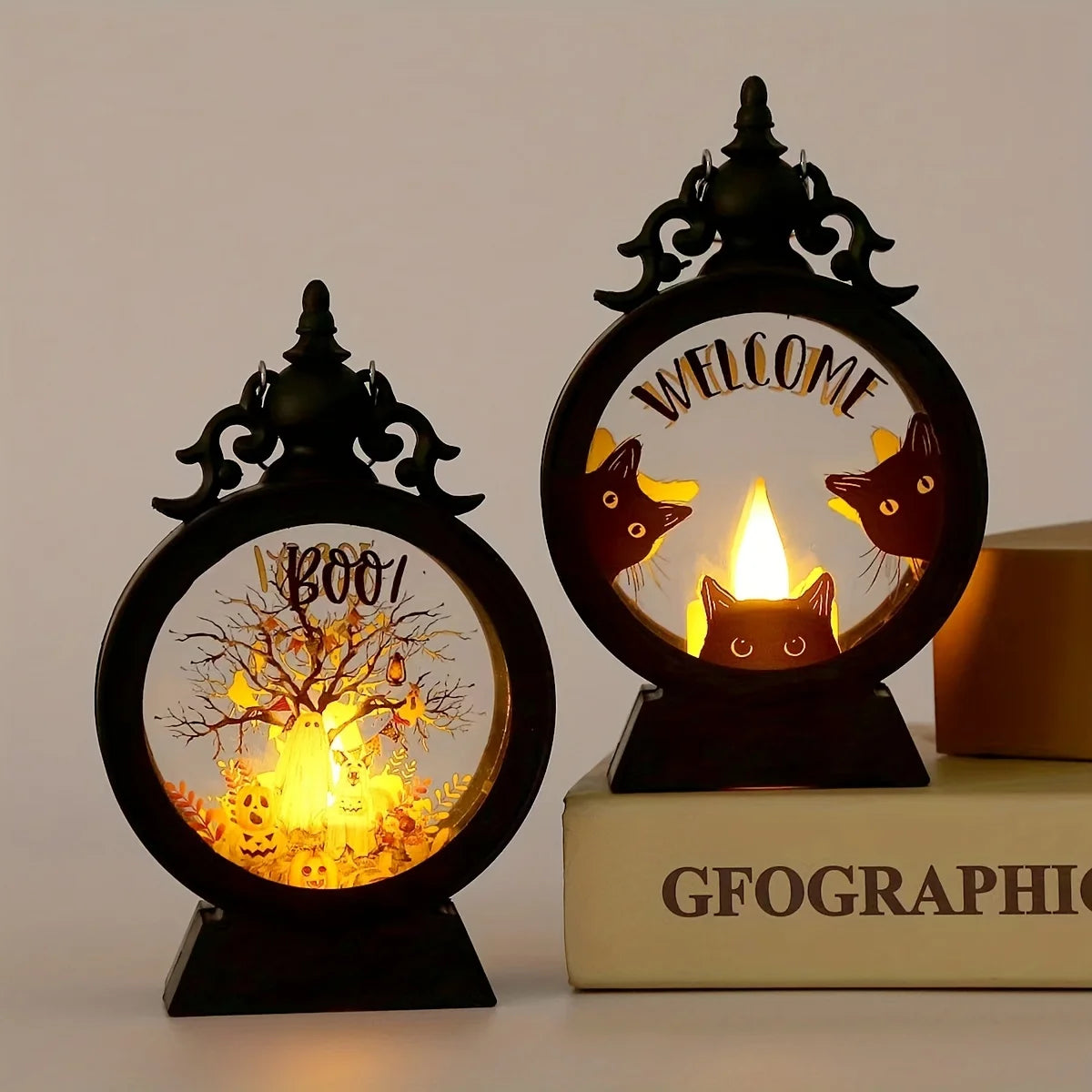 Horror Halloween LED Wind Light Portable Pumpkin Ghost Lantern Bar Desktop Ornament Halloween Decor Props Party Supplies Dailymaxcare