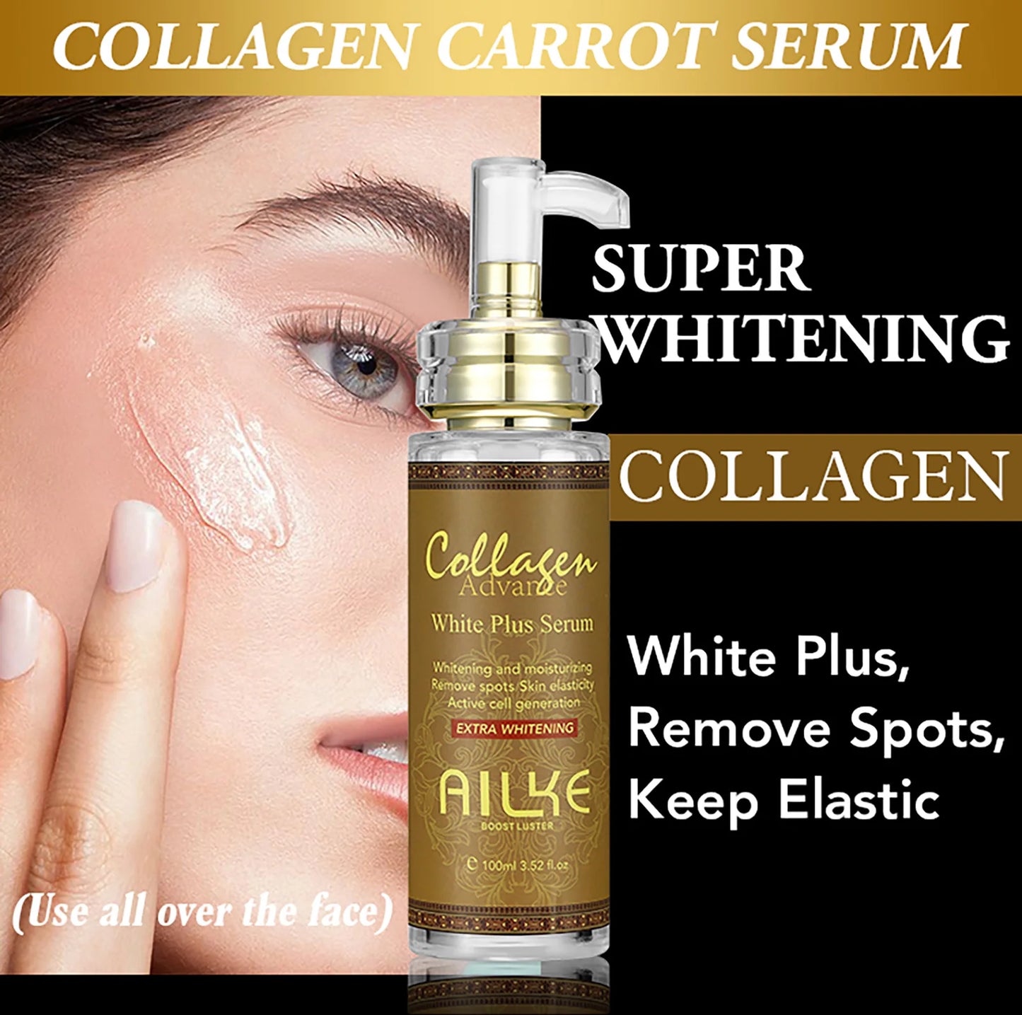 AILKE Collagen Women Skin Care, Moisturizing, Smoothing, Whitening, Youther, Removing Freckle & Spot, Skin Glowing 5 In 1 Kit Dailymaxcare