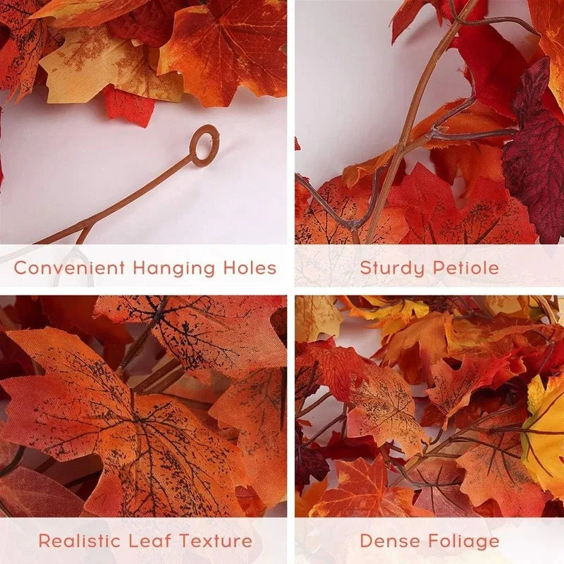 2M Artificial Fall Maple Leaf Garland Fake Plants Autumn Decor Leaves Vine for Thanks giving Halloween Festivals Wedding Decora Dailymaxcare
