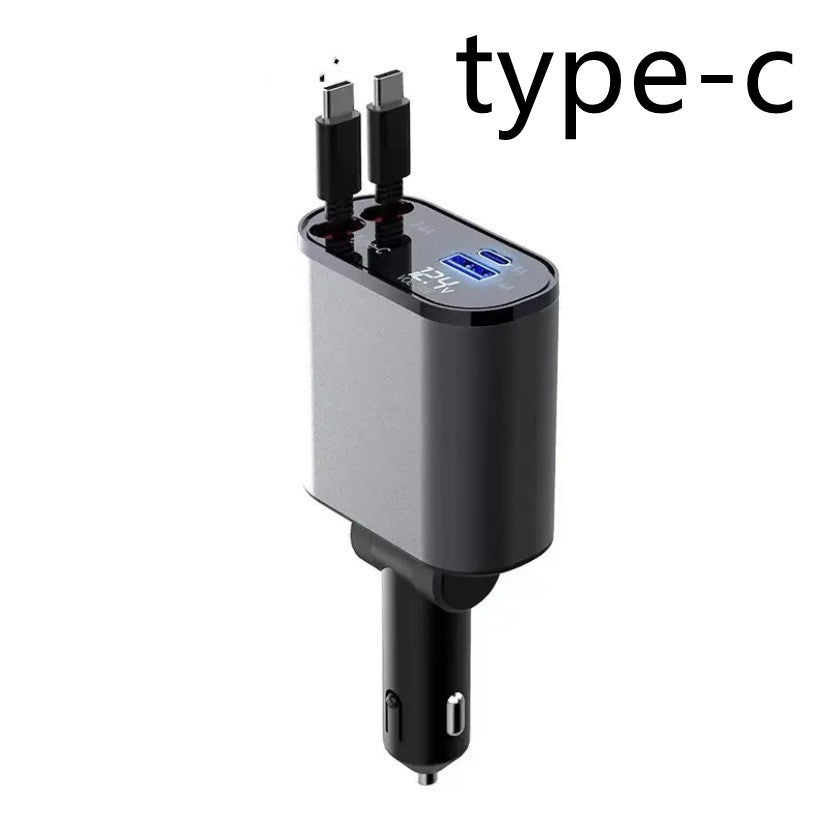 Metal Car Charger 100W Super Fast Charging Car Cigarette Lighter USB And TYPE-C Adapter DAILYMAXCARE