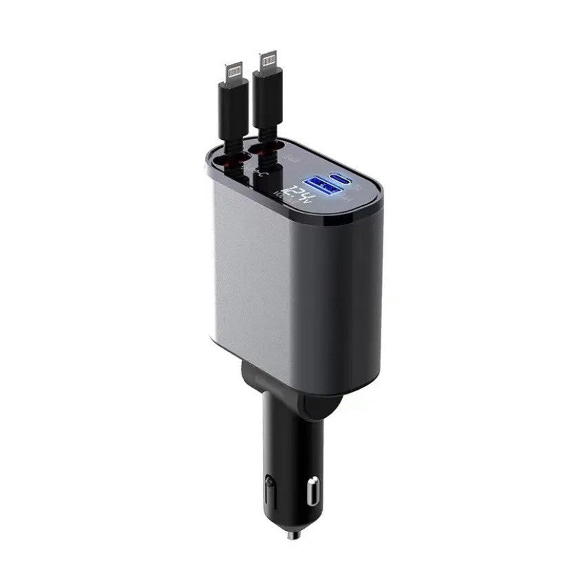 Metal Car Charger 100W Super Fast Charging Car Cigarette Lighter USB And TYPE-C Adapter DAILYMAXCARE