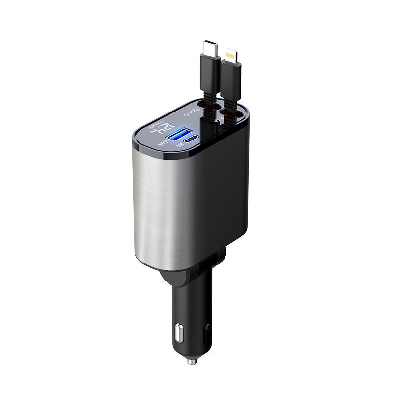 Metal Car Charger 100W Super Fast Charging Car Cigarette Lighter USB And TYPE-C Adapter DAILYMAXCARE