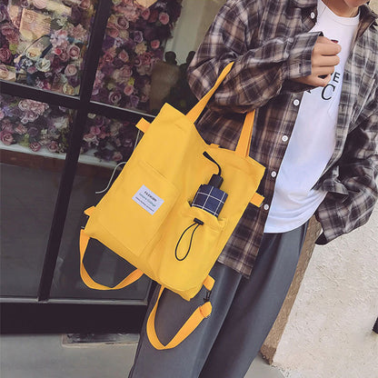 Harajuku Canvas Bags Students Handbag With Pockets Preppy Backpack Shoulder Bag For Women DAILYMAXCARE