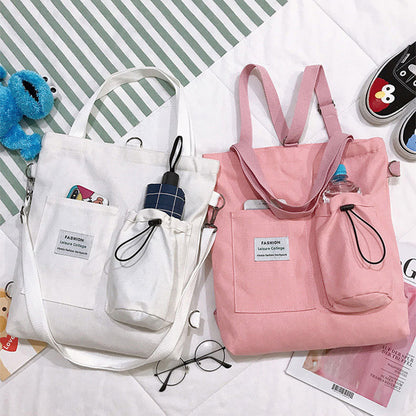 Harajuku Canvas Bags Students Handbag With Pockets Preppy Backpack Shoulder Bag For Women DAILYMAXCARE