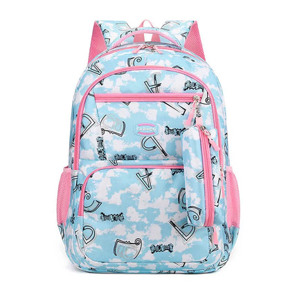 New Letter Print Backpack With Pencil Case Fashion Sweet Primary School Students Schoolbag For Girls Boys DAILYMAXCARE