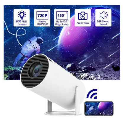 Portable Projector Small Straight Projector For Home Use 180 Degrees Projection Angle Automatic Focus Home Video Projector DAILYMAXCARE