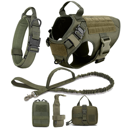 Large Dog Harness And Leash Set Pet German Shepherd Malinois Training Walking Vest Dog Harness And Collar For Medium Large Dogs Dailymaxcare