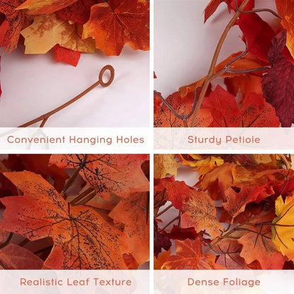 2M Artificial Fall Maple Leaf Garland Fake Plants Autumn Decor Leaves Vine for Thanks giving Halloween Festivals Wedding Decora Dailymaxcare