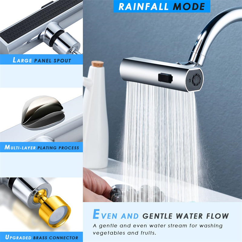 Kitchen Faucet Waterfall Outlet Splash Proof Universal Rotating Bubbler Multifunctional Water Nozzle Extension Kitchen Gadgets DAILYMAXCARE